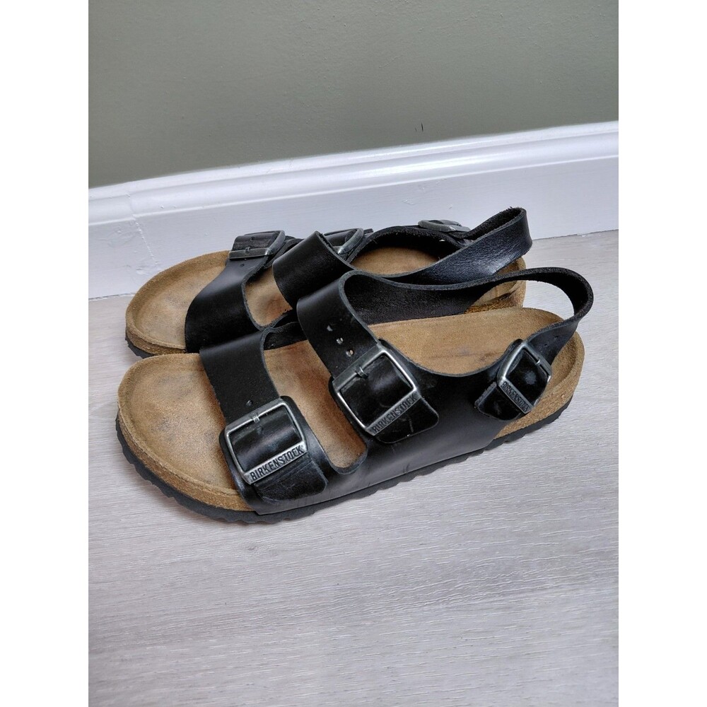 Birkenstock Milano Black Women Size 40EU 9US width Regular Black Leather